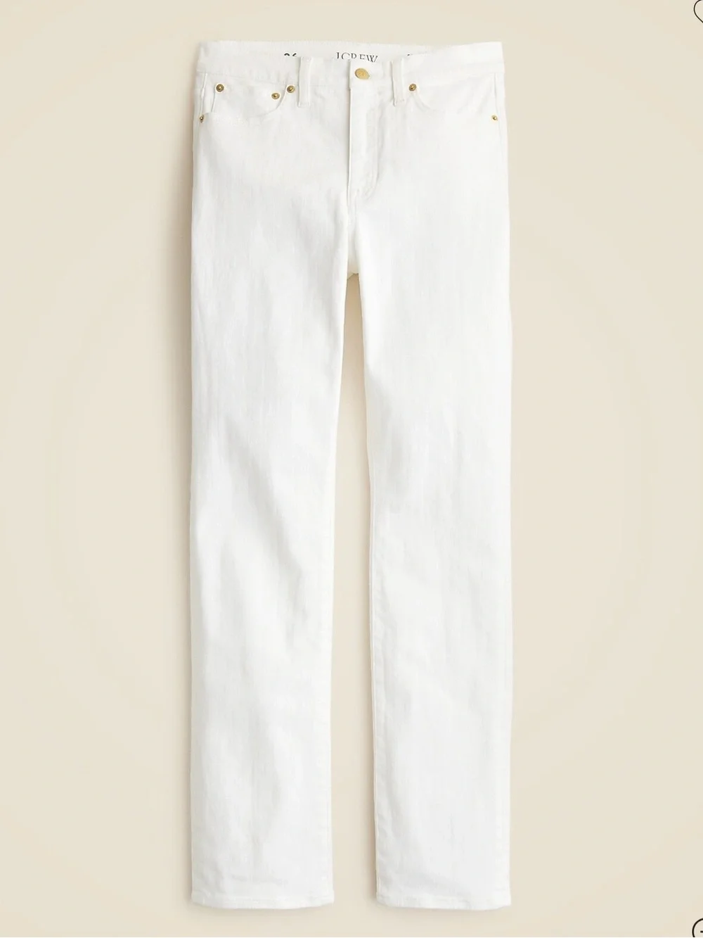 J. Crew White 9” High-Rise Skinny Jeans